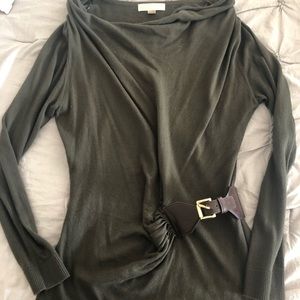 Micheal Kors Green Cowl Neck Sweater Dress, Large